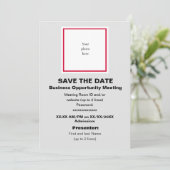 Cherry en Lt. Grey Virtual Bus. Opp. Mtng Save The Date (Staand voorkant)