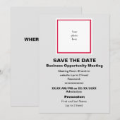 Cherry en Lt. Grey Virtual Bus. Opp. Mtng Save The Date (Voorkant / Achterkant)