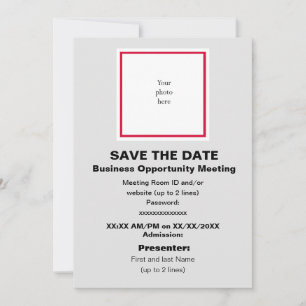 Cherry en Lt. Grey Virtual Bus. Opp. Mtng Save The Date