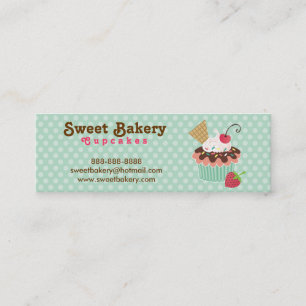 Cherry en Mint Cupcake Mini Visitekaartjes Labels