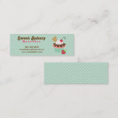 Cherry en Mint Cupcake Mini Visitekaartjes Labels (Voorkant / Achterkant)