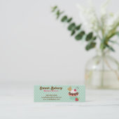 Cherry en Mint Cupcake Mini Visitekaartjes Labels (Staand voorkant)
