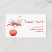 Cherry en Red Bow Baby shower Informatiekaartje (Voorkant)