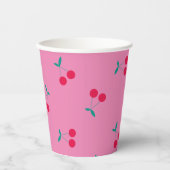 Cherry esthetics Cherry Pattern Dark Pink Papieren Bekers (Voorkant)