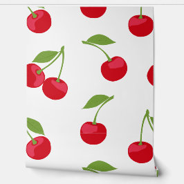 Cherry esthetisch Schattige kersenpatroon Behang