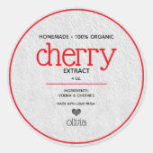 Cherry Extract gepersonaliseerd bottellabel Ronde Sticker (Voorkant)