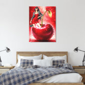 Cherry Fashion Illustration Wall Art Print (Insitu (Slaapkamer))