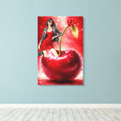 Cherry Fashion Illustration Wall Art Print (Insitu (Houten vloer))