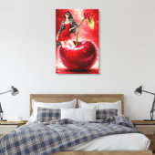 Cherry Fashion Illustration Wall Art Print (Insitu (Slaapkamer))