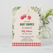 Cherry feestelijke verjaardagsuitnodiging kaart (Staand voorkant)