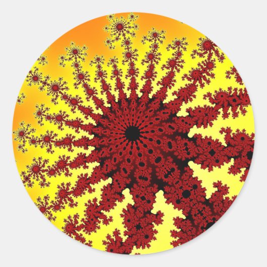 Cherry Fireworks Burst Ronde Sticker (Voorkant)