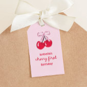 Cherry First Birthday Coquette Boog Favoriet Cadeaulabel