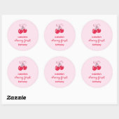 Cherry First Birthday Coquette Boog Favoriet Ronde Sticker (Vel)