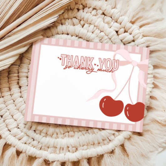 Cherry First Coquette Girls Verjaardag Bedankkaart
