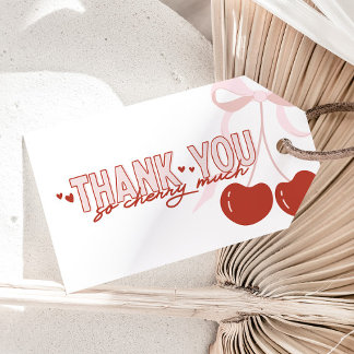 Cherry First Coquette Girls Verjaardagsgunst Cadeaulabel