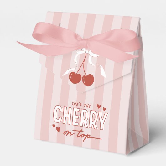 Cherry First Coquette Meisjes 1e verjaardag Bedankdoosjes (Voorkant Zijde)