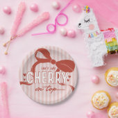 Cherry First Coquette Meisjes 1e verjaardag Papieren Bordje (Feest)