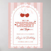 Cherry First Coquette Meisjes 1e verjaardag Poster (Voorkant)