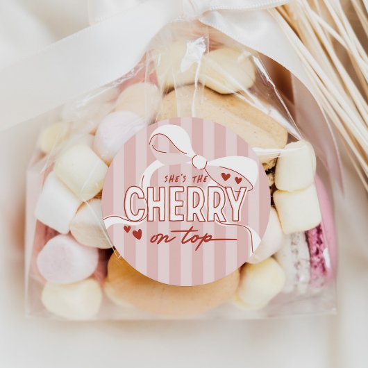 Cherry First Coquette Meisjes 1e verjaardag Ronde Sticker