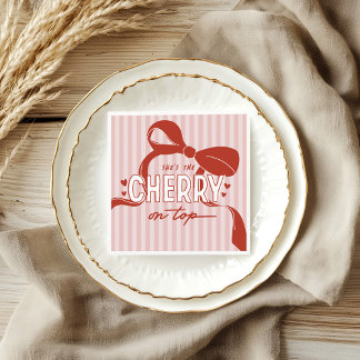 Cherry First Coquette Meisjes 1e verjaardag Servet