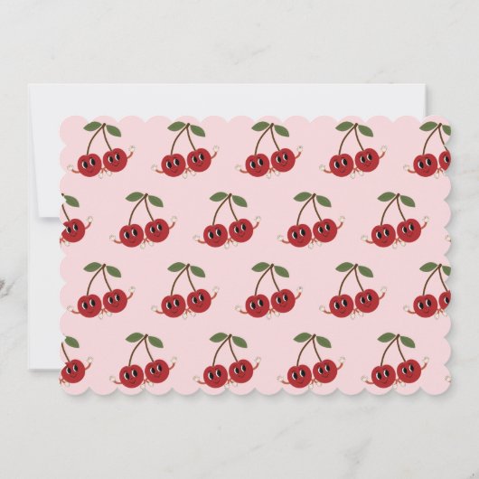 Cherry First Girl Schattige Cartoon Sweet 1st Birt Kaart (Achterkant)