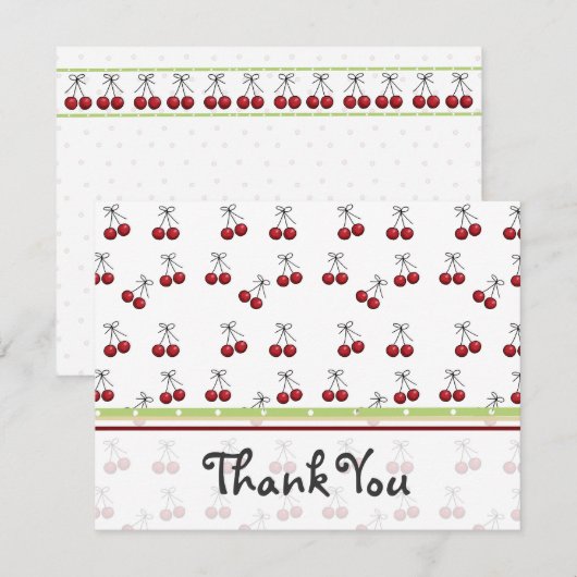 Cherry Flat - Hartelijk dank Bedankkaart (Voorkant / Achterkant)