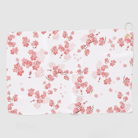 Cherry Flower 2 Golfhanddoek (Horizontaal)