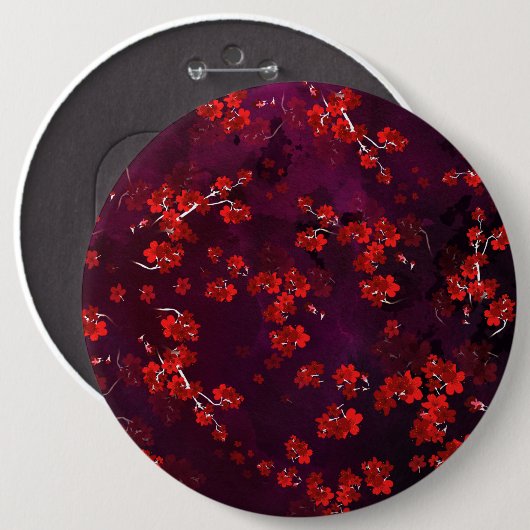 Cherry Flower 3 Ronde Button 6,0 Cm (Voorkant /achterkant)