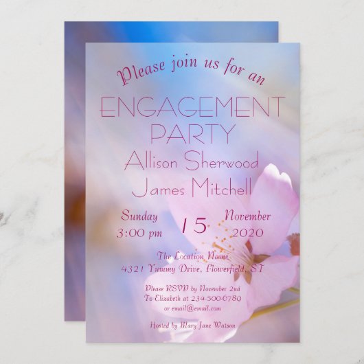 Cherry flower Heaven light personal Kaart (Voorkant / Achterkant)