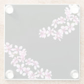 cherry flowers glazen onderzetter (Achterkant)