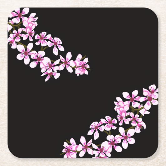 cherry flowers kartonnen onderzetters (Voorkant)