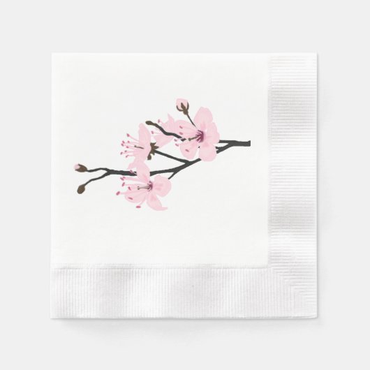cherry flowers servet (Voorkant)