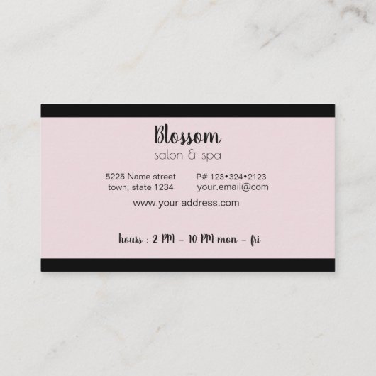 Cherry Flowers Visitekaartje (Achterkant)