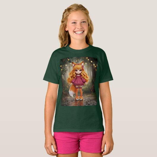 Cherry Fox Kawaii Doll T-shirt (Voorkant volledig)