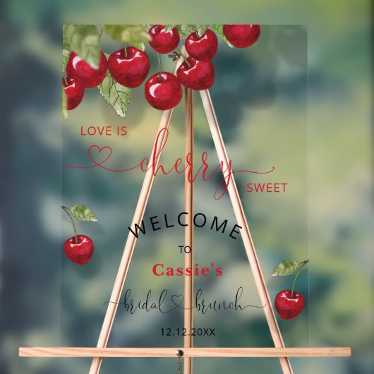 Cherry Fruit Bridal Brunch Welkom Acryl Bord (Neutraal)