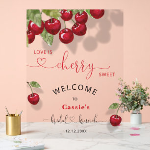 Cherry Fruit Bridal Brunch Welkom Acryl Bord