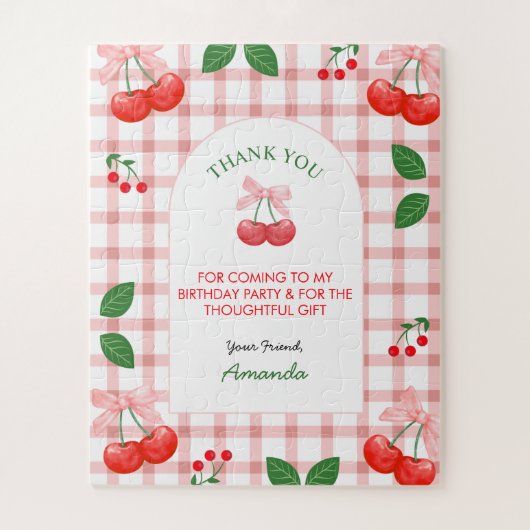 Cherry Fruit Eerste Verjaardag Party Gift Girl Legpuzzel (Verticaal)