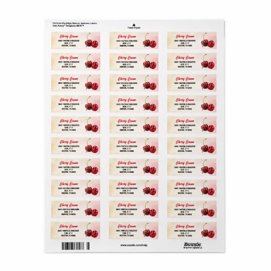 Cherry Fruit Etiket (Full Sheet)