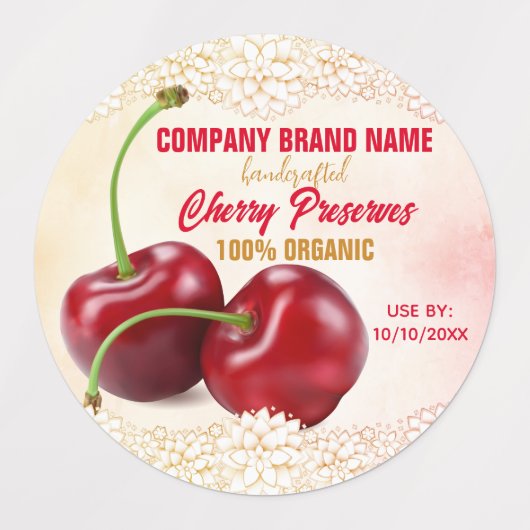 Cherry Fruit Labels (Design 1)
