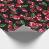 Cherry Fruit on black Cadeaupapier (Hoek)