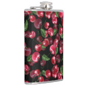 Cherry Fruit op zwart Heupfles (Rechts)