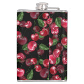 Cherry Fruit op zwart Heupfles (Achterkant)