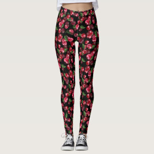 Cherry Fruit op zwart Leggings