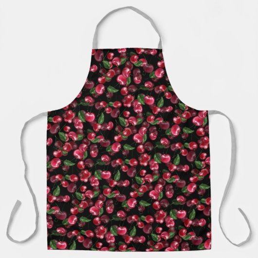 Cherry Fruit op zwart Schort (Voorkant)