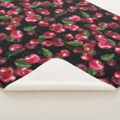 Cherry Fruit op zwart Sherpa Deken (3/4)