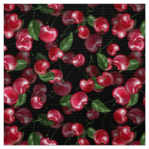 Cherry Fruit op zwart Stof