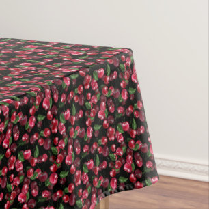Cherry Fruit op zwart Tafelkleed