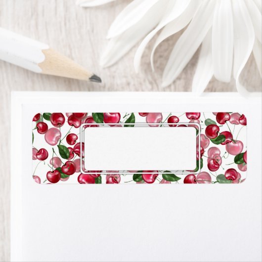 Cherry Fruit patroon Etiket (Insitu)