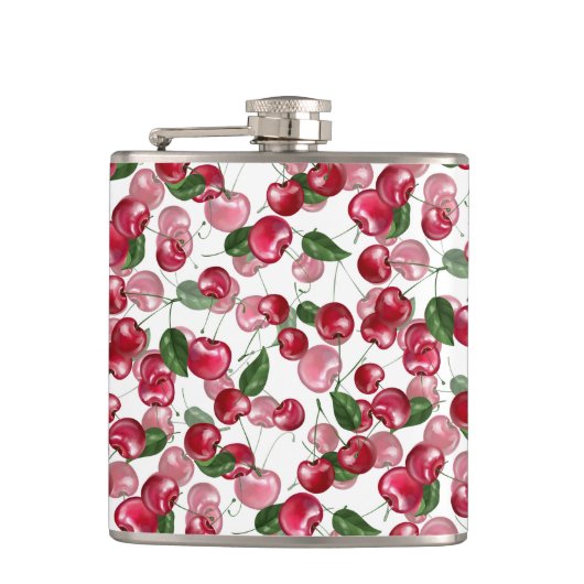 Cherry Fruit patroon Heupfles (Voorkant)