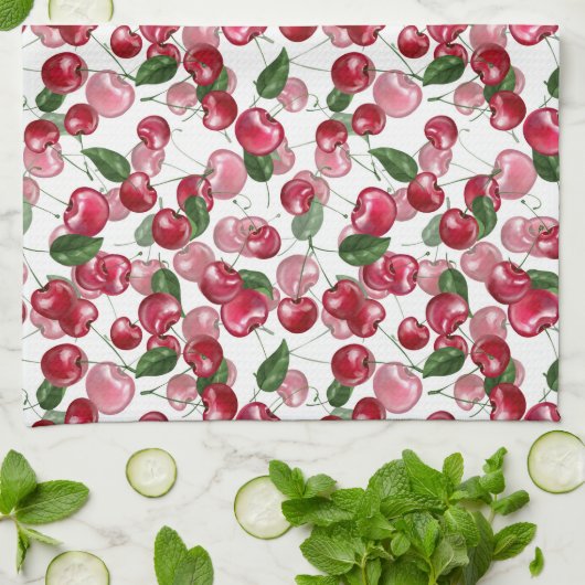 Cherry Fruit patroon Theedoek (Gevouwen)